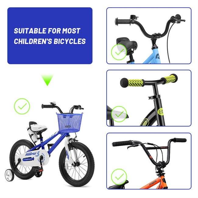  Kids Bike Basket, Bicycle Basket for Boy and Girl, Waterproof Metal Wire Childrens Bicycle Basket, Suitable for Most Childrens Bicycles and Kids Tricycles